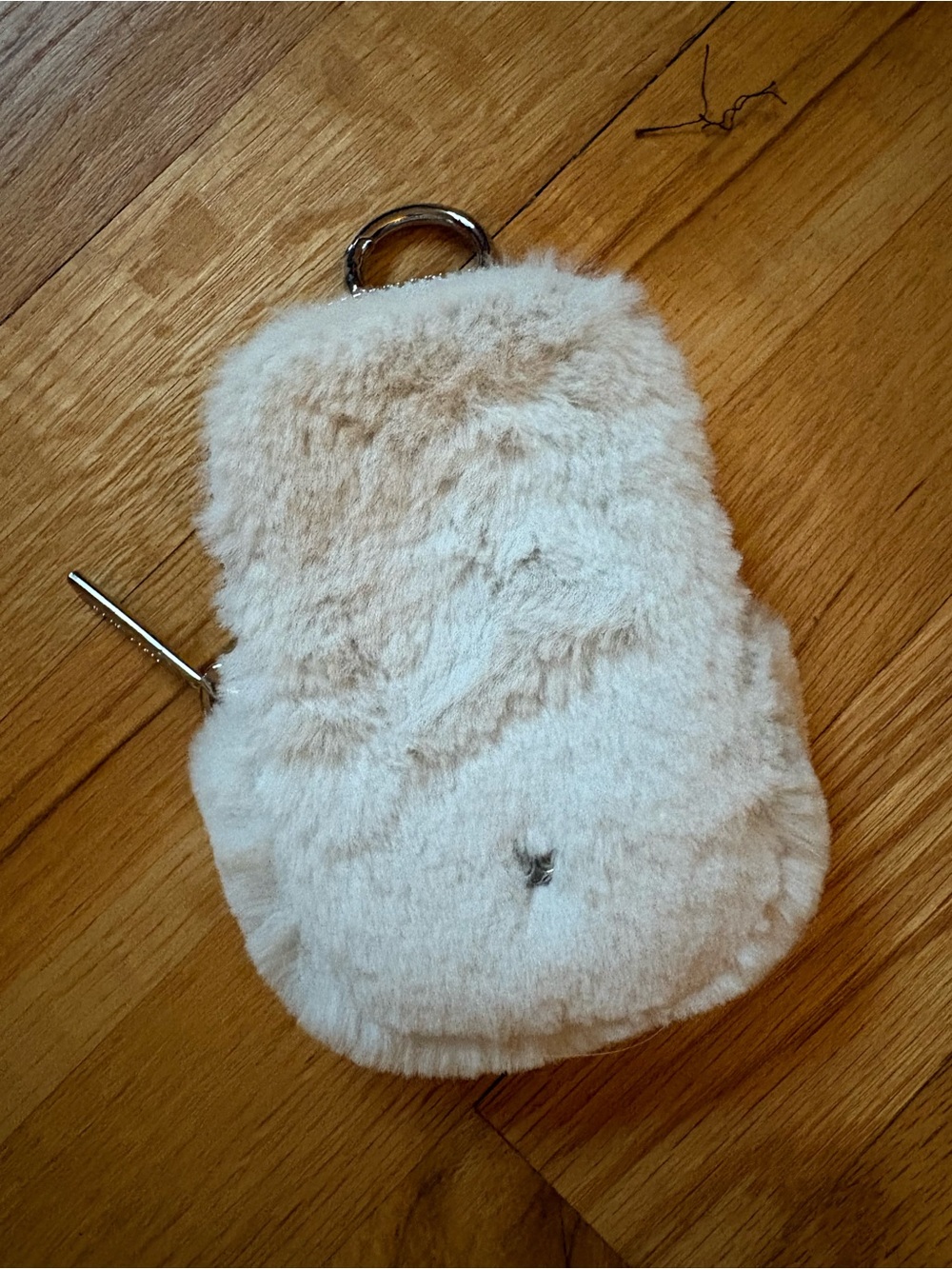 lululemon athletica clippable Nano Pouch Plush in Bone/Silver